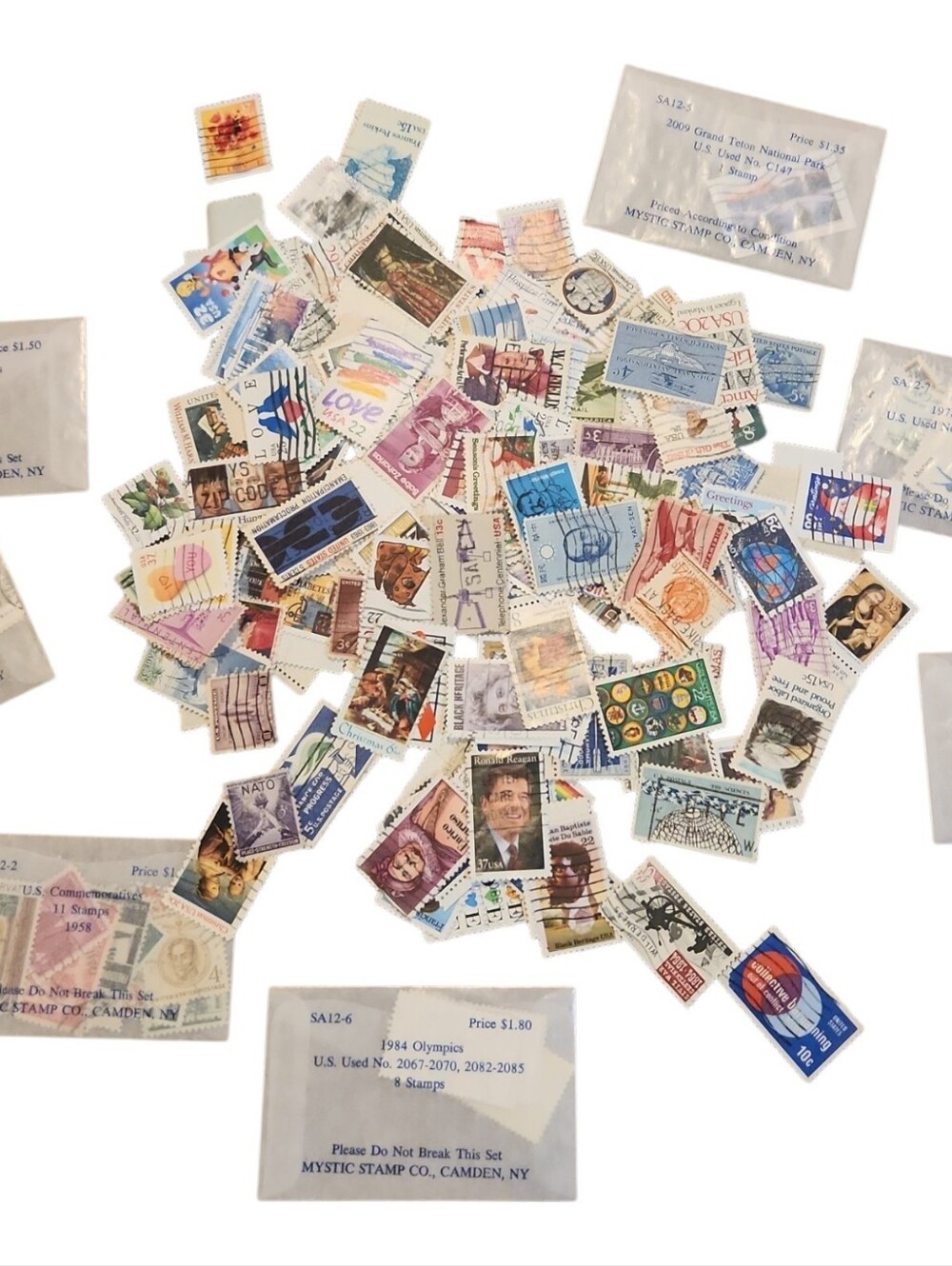 Assorted Vintage U.S. Postage Stamps - Multi Color Collection